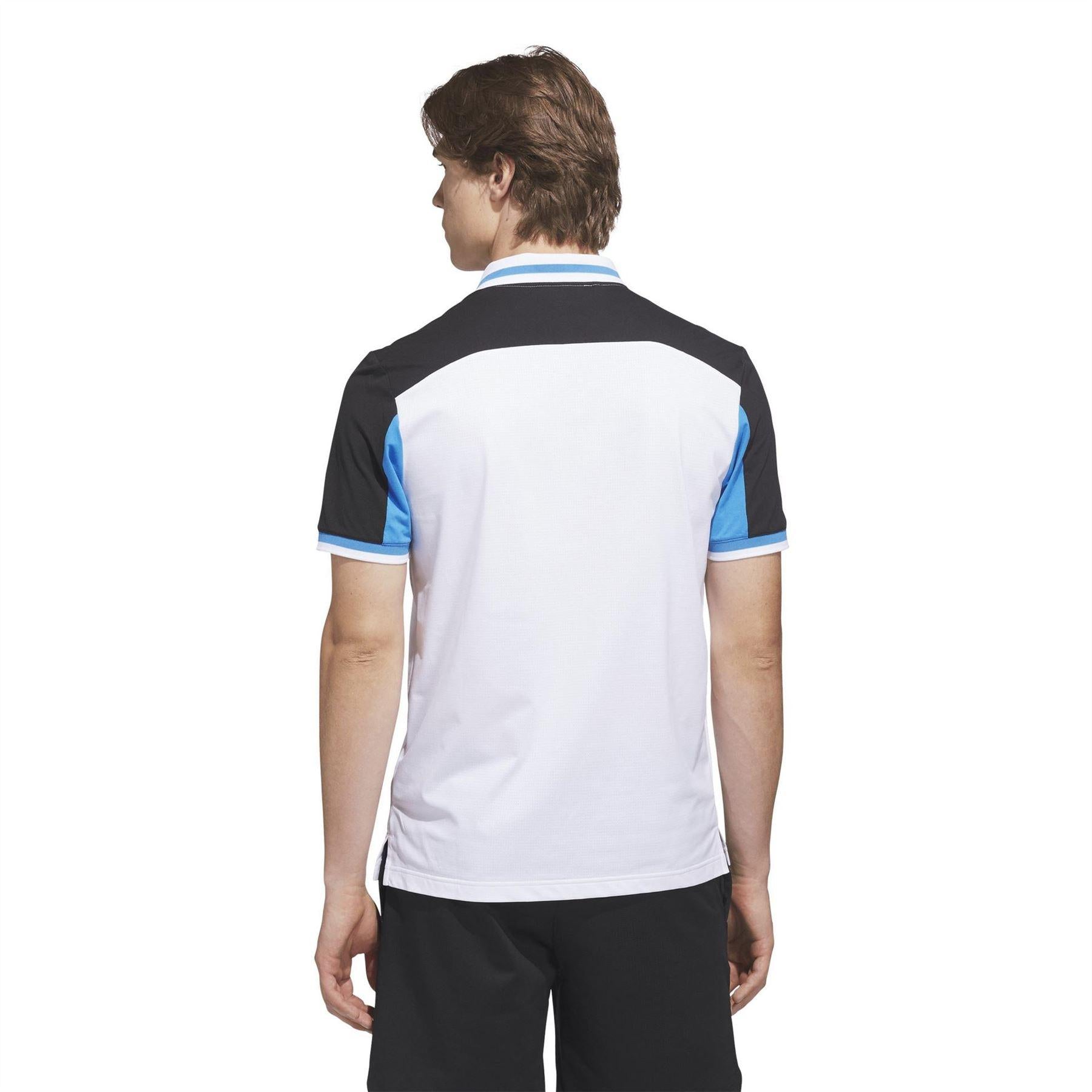 White-Black - Side - Adidas Mens Beyond Polo Shirt