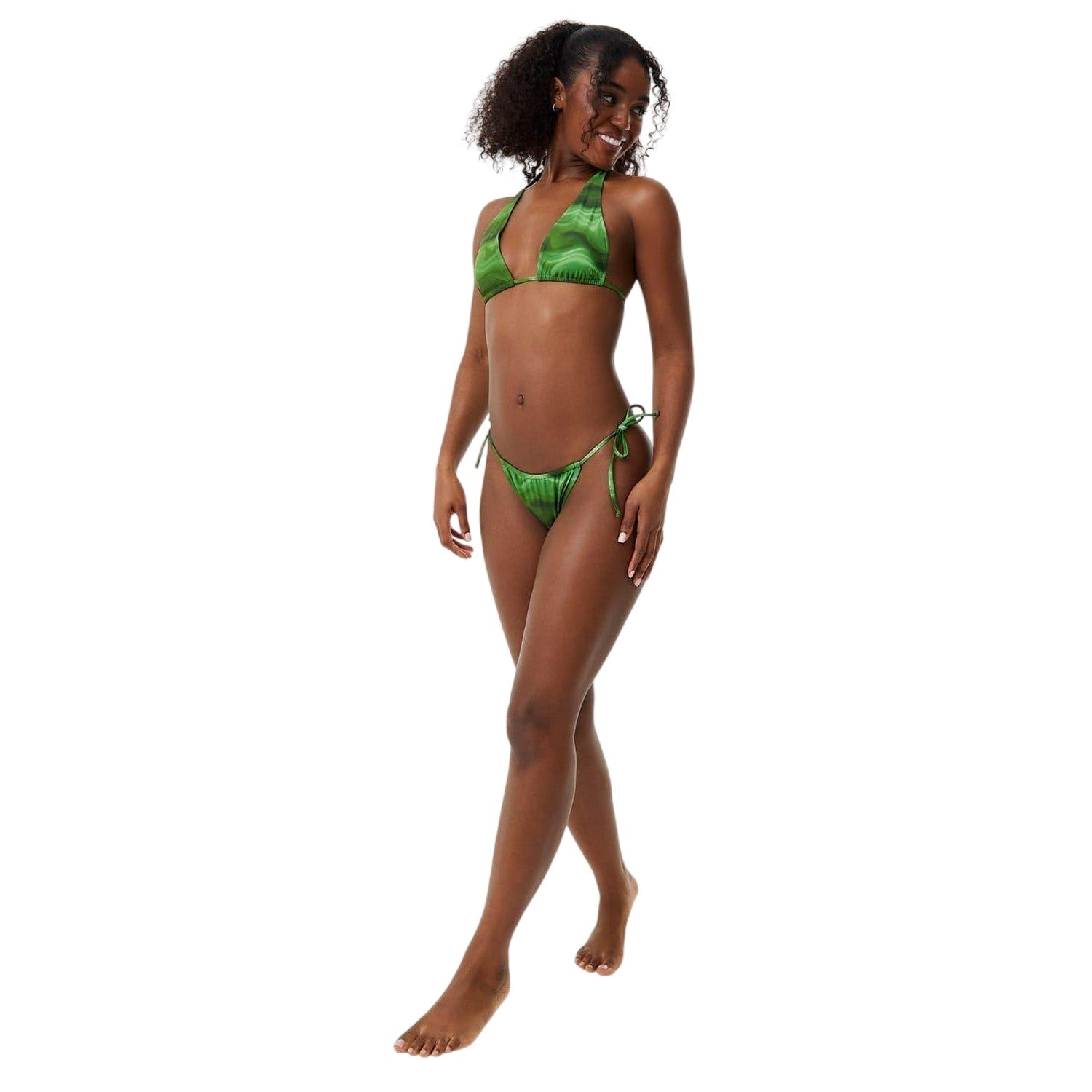 Green - Lifestyle - Jack Wills Womens-Ladies Swirl Wide Straps Bikini Top