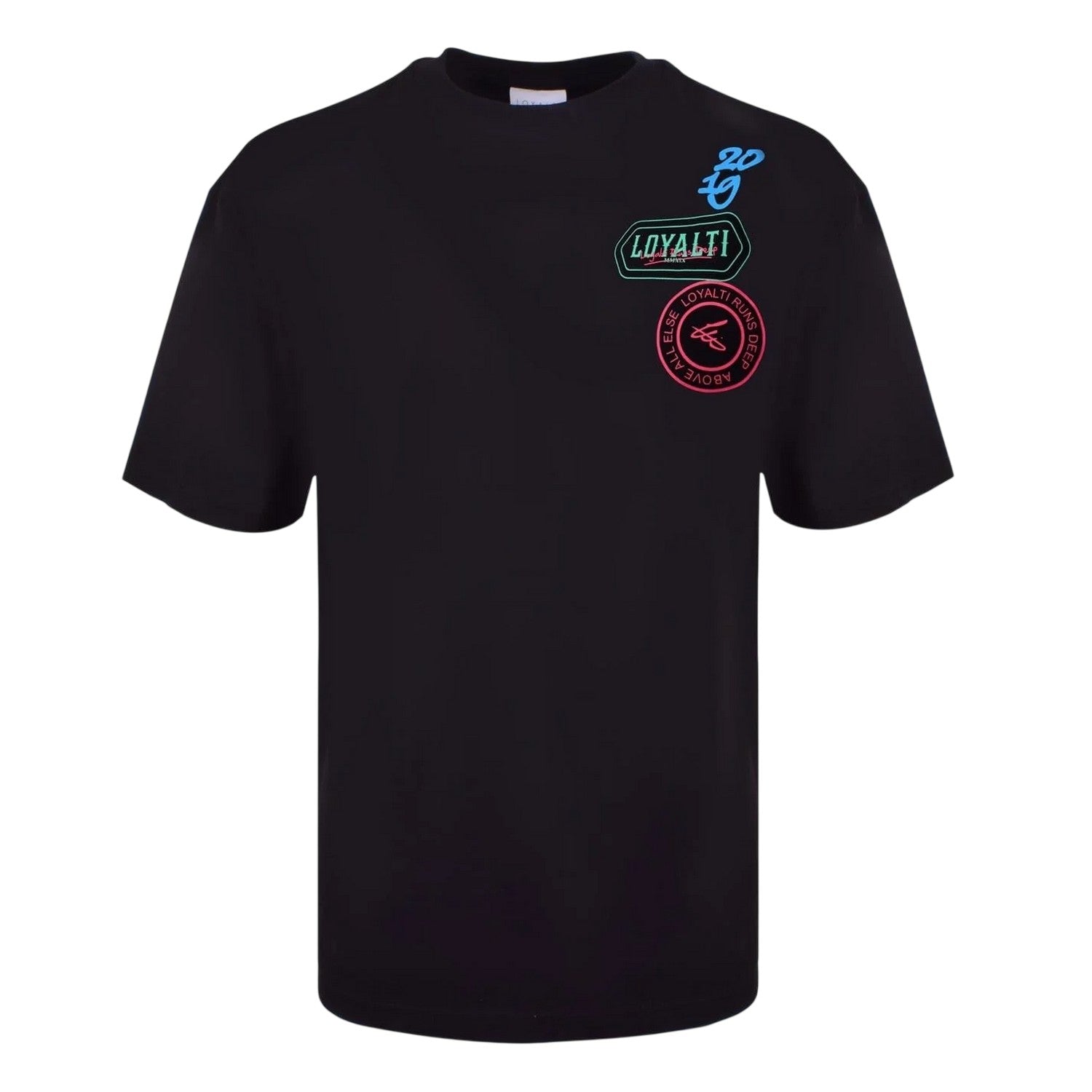 Black - Front - Loyalti Mens Neon Regular T-Shirt