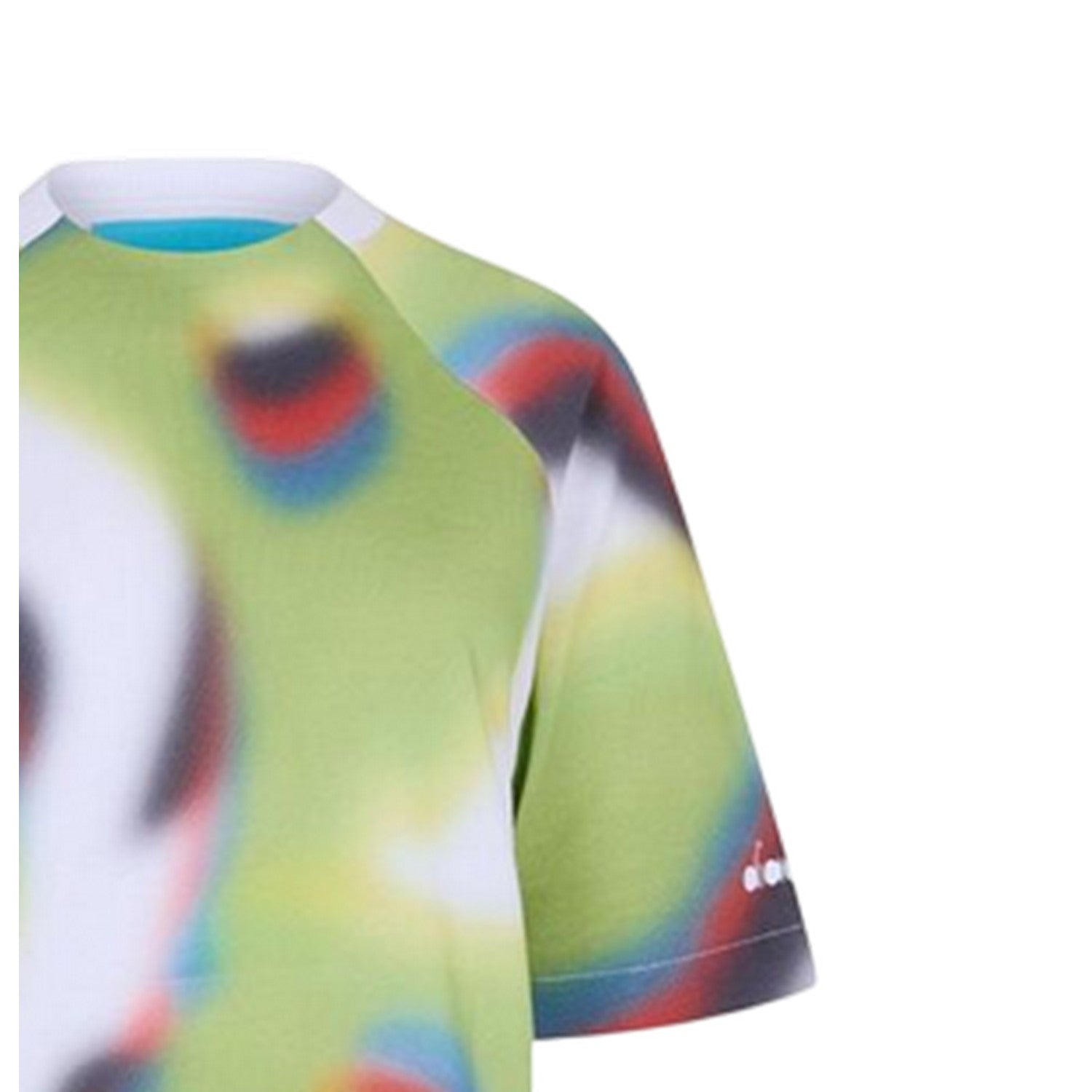 Green-Multicoloured - Side - Diadora Womens-Ladies Abstract Crew Neck T-Shirt