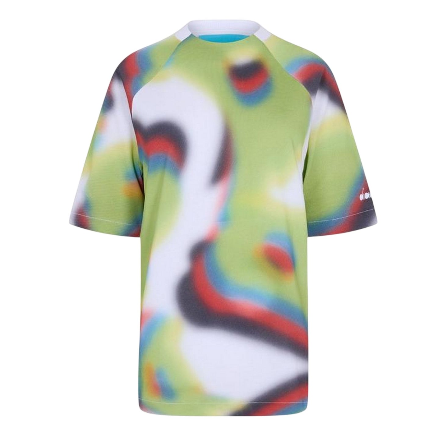 Green-Multicoloured - Front - Diadora Womens-Ladies Abstract Crew Neck T-Shirt