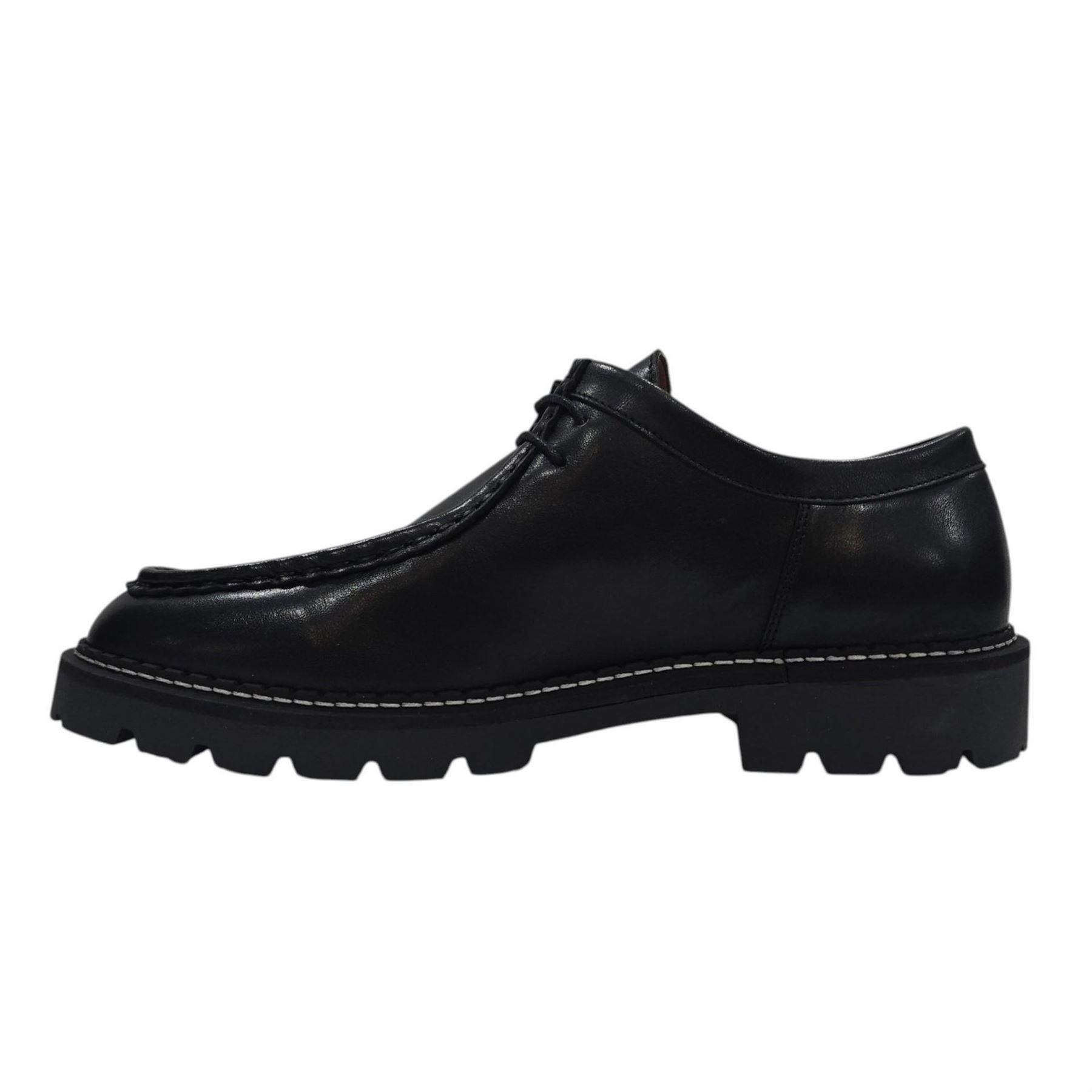 Black - Side - Nicholas Deakins Mens Full Grain Leather Derby Shoes