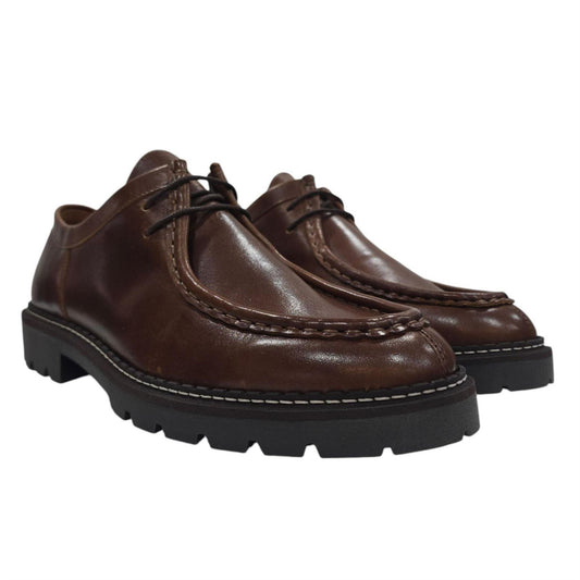 Brown - Front - Nicholas Deakins Mens Full Grain Leather Derby Shoes
