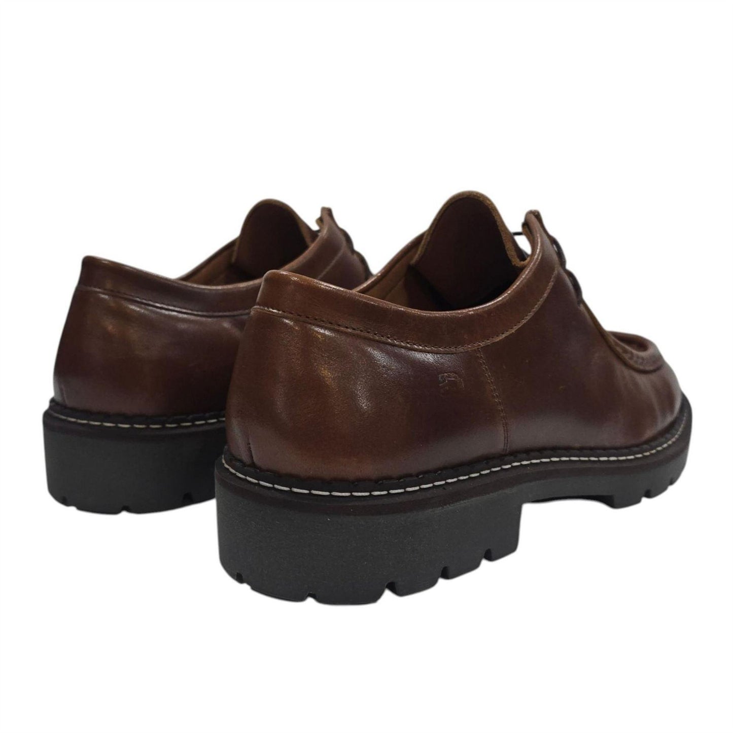 Brown - Back - Nicholas Deakins Mens Full Grain Leather Derby Shoes