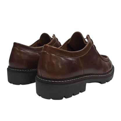 Brown - Back - Nicholas Deakins Mens Full Grain Leather Derby Shoes