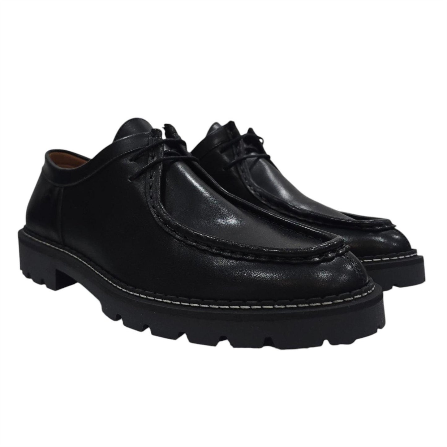 Black - Front - Nicholas Deakins Mens Full Grain Leather Derby Shoes