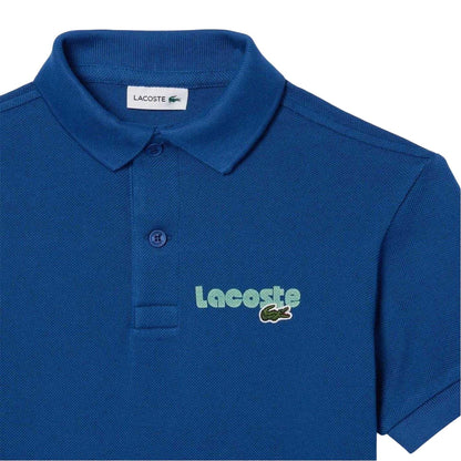 Navy - Side - Lacoste Childrens-Kids Regular Short-Sleeved Polo Shirt