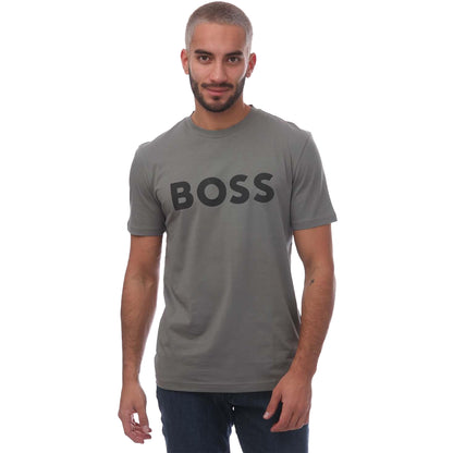 Grey - Front - Hugo Boss Mens Thinking 1 Cotton Jersey T-Shirt
