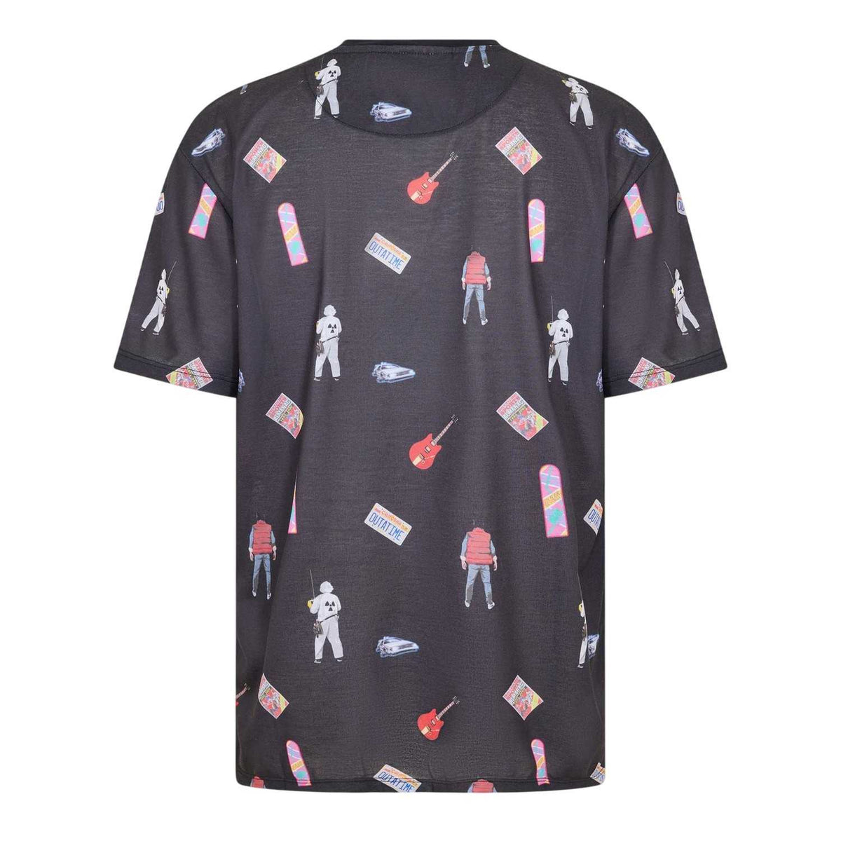 Black - Back - Back To The Future Mens Criminal Damage All-Over Print T-Shirt
