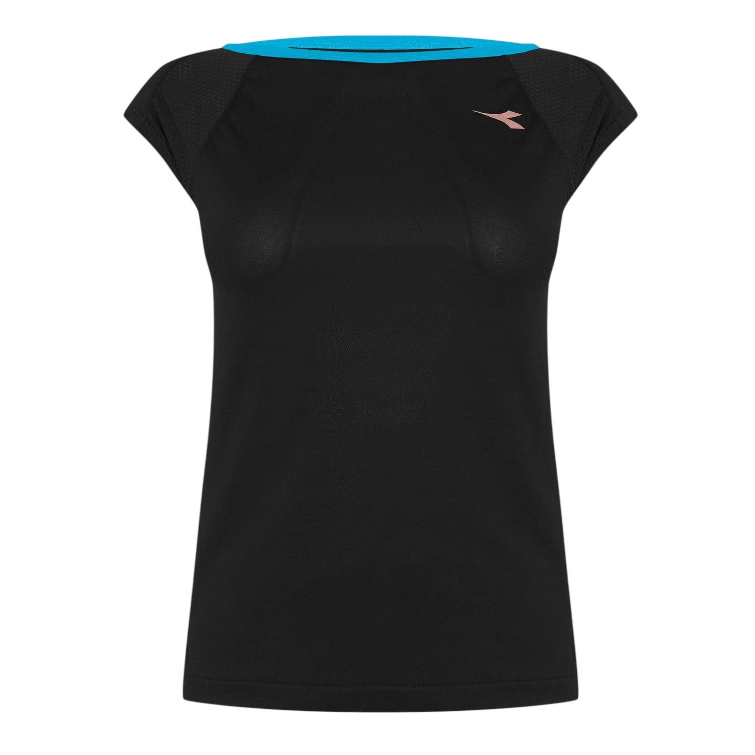 Black - Front - Diadora Womens-Ladies Logo Crew Neck T-Shirt