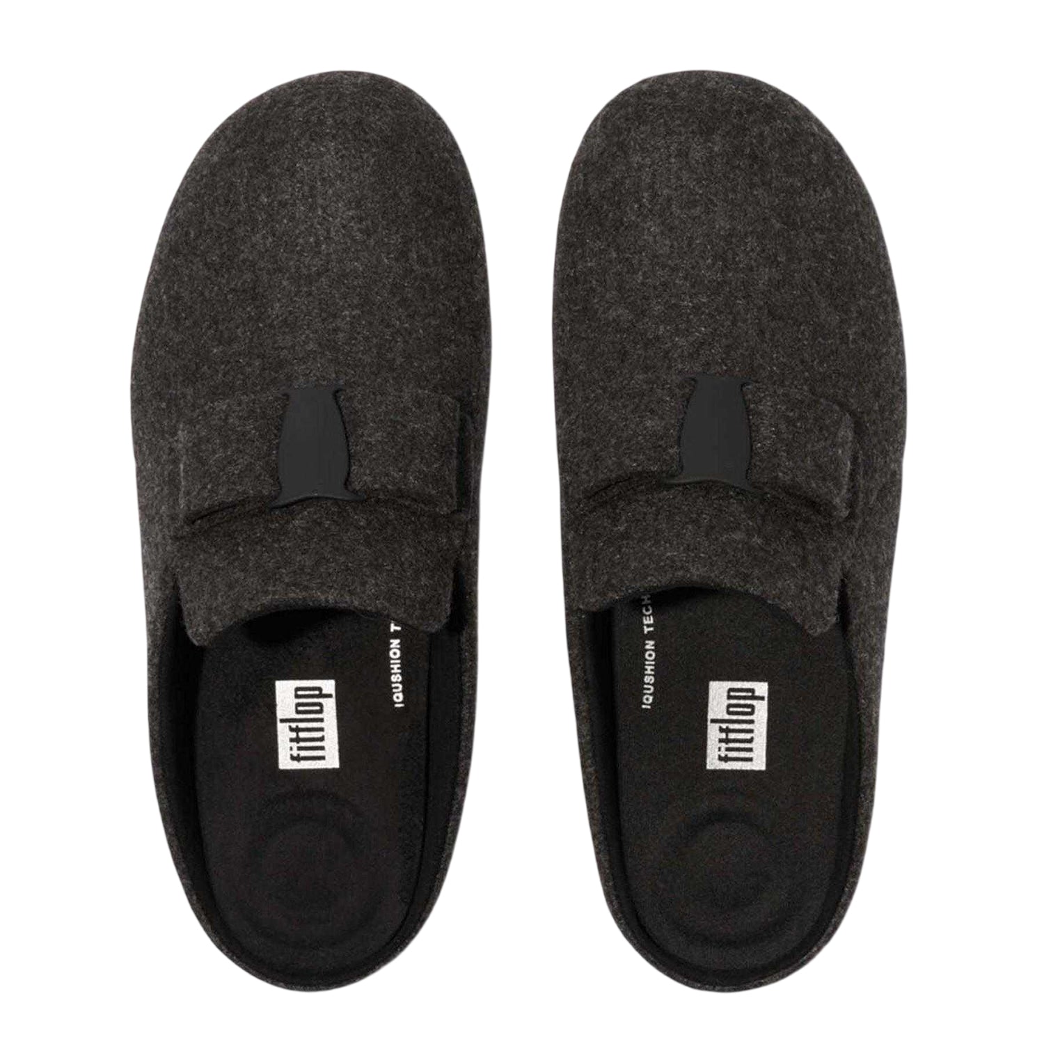 Black - Side - FitFlop Womens-Ladies Bow Slippers