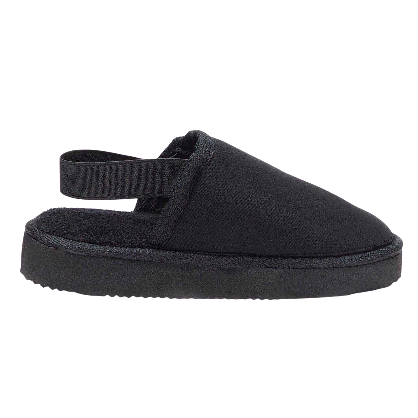 Black - Front - Be You Boys Leather Flat Mule Slippers
