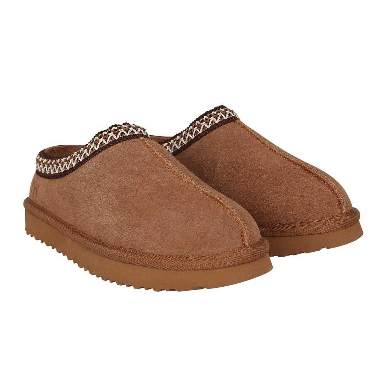 Tan - Front - Jack Wills Womens-Ladies Suede Flat Slippers