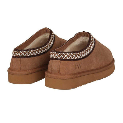 Tan - Back - Jack Wills Womens-Ladies Suede Flat Slippers