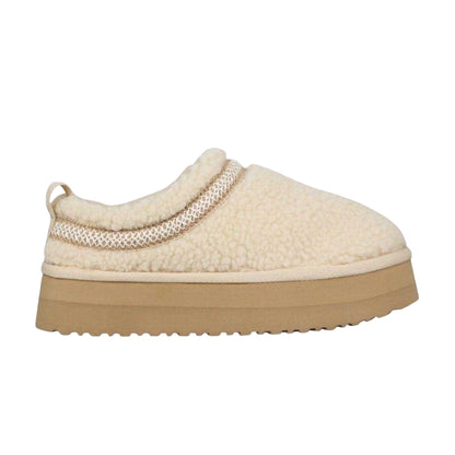 Cream - Front - Jack Wills Womens-Ladies Suede Platform Slippers