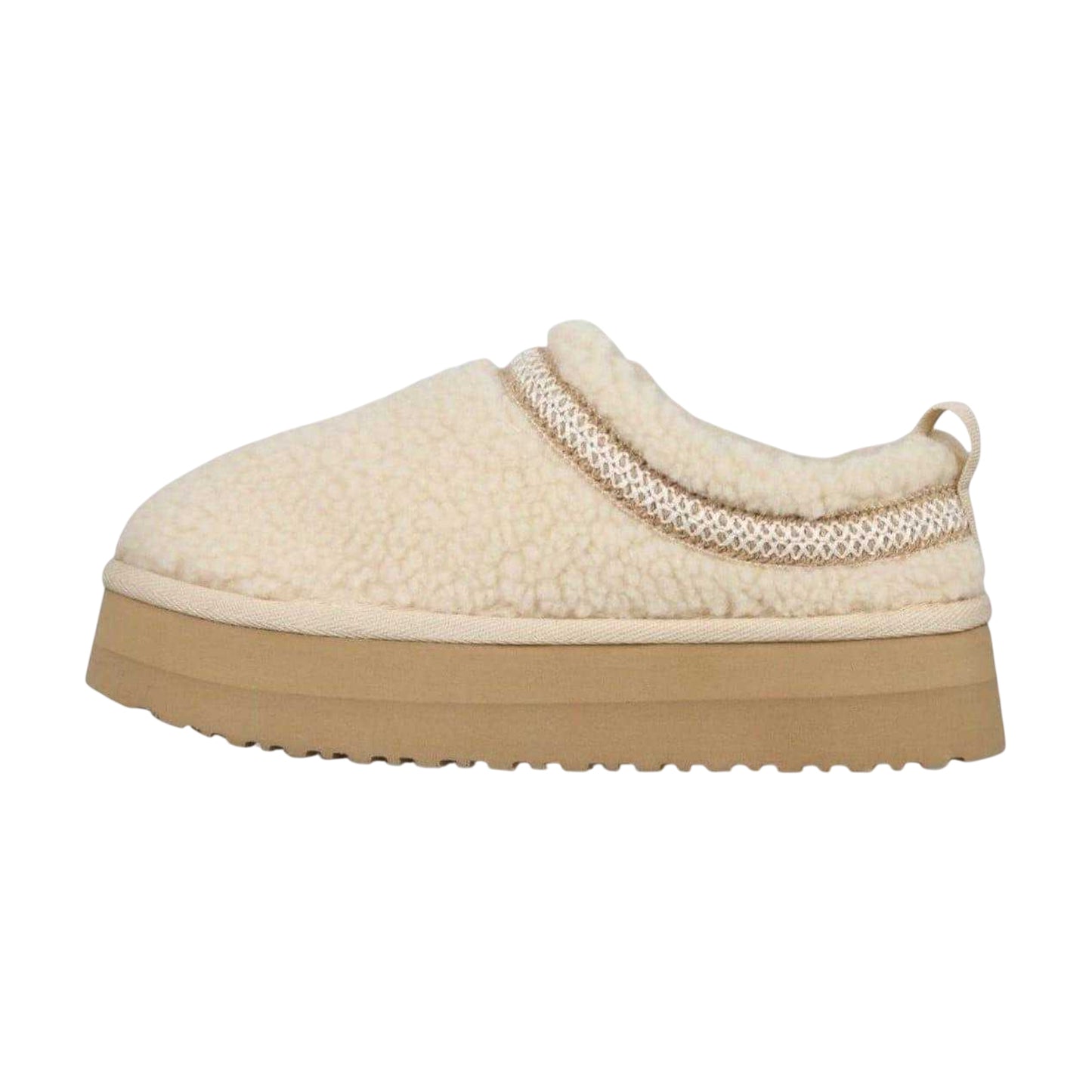 Cream - Side - Jack Wills Womens-Ladies Suede Platform Slippers