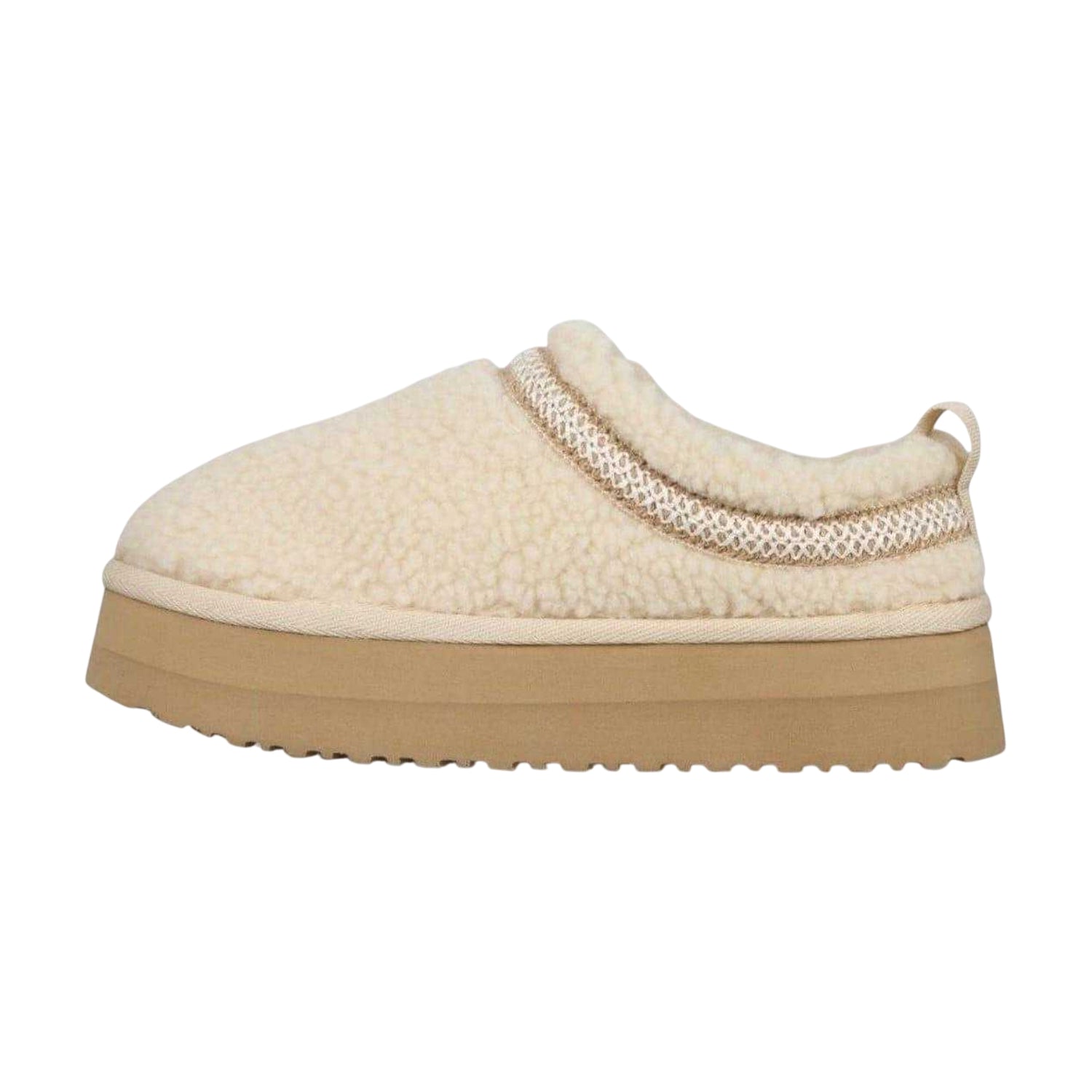 Cream - Side - Jack Wills Womens-Ladies Suede Platform Slippers
