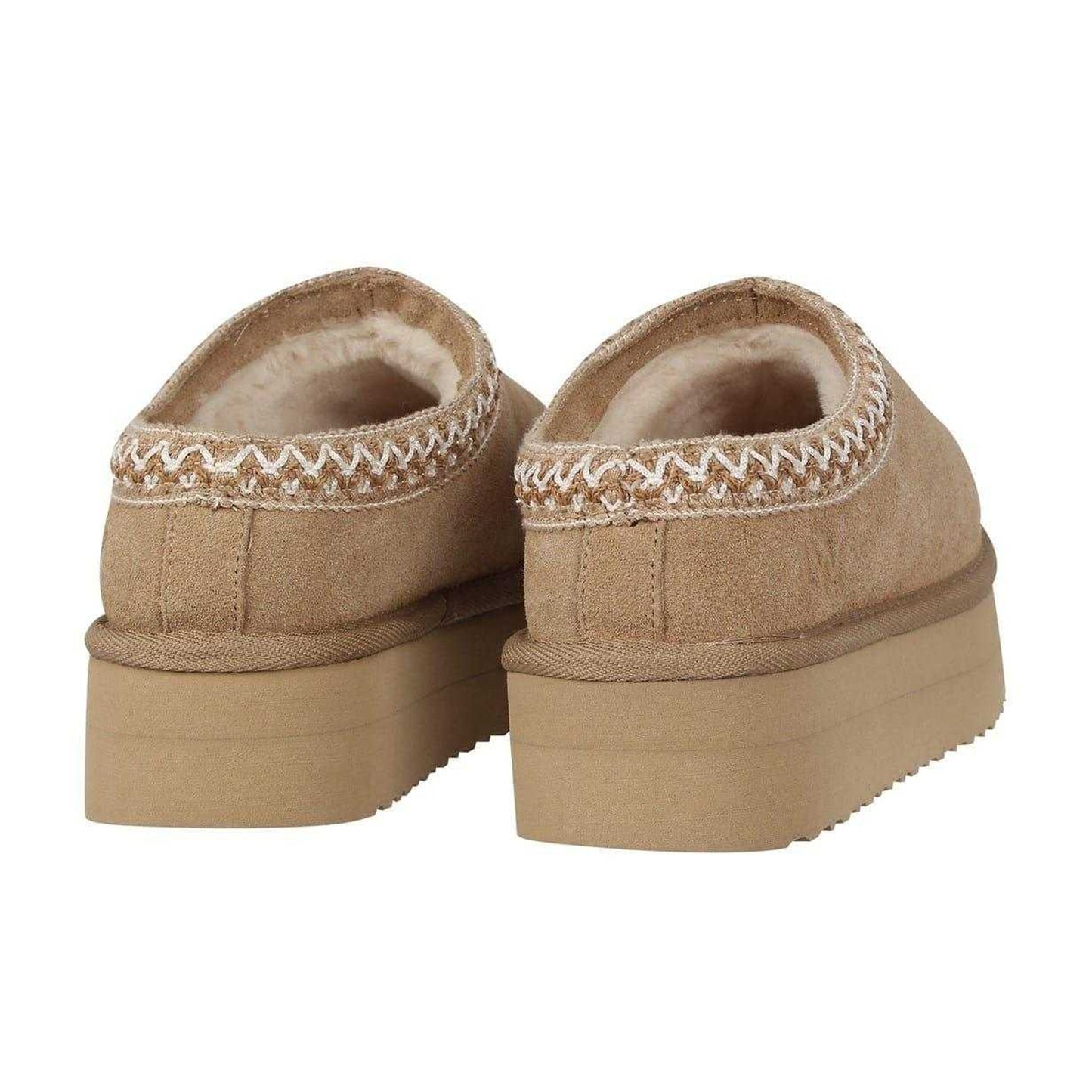 Sand - Back - Jack Wills Womens-Ladies Suede Platform Slippers