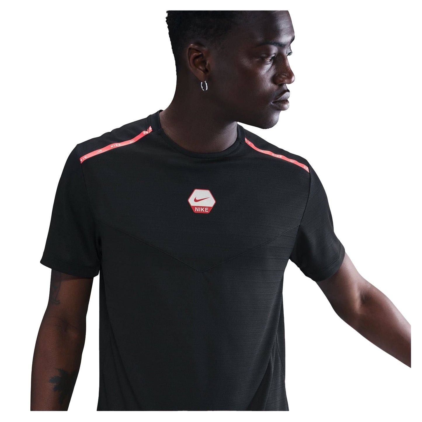 Black - Side - Nike Mens Hexagon Logo T-Shirt