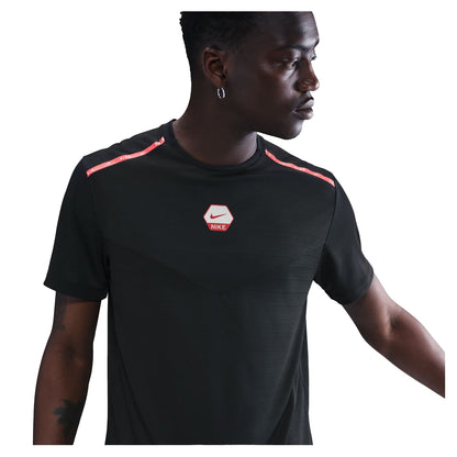 Black - Side - Nike Mens Hexagon Logo T-Shirt
