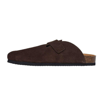 Chocolate - Back - Skechers Mens Suede Flat Mule Slippers