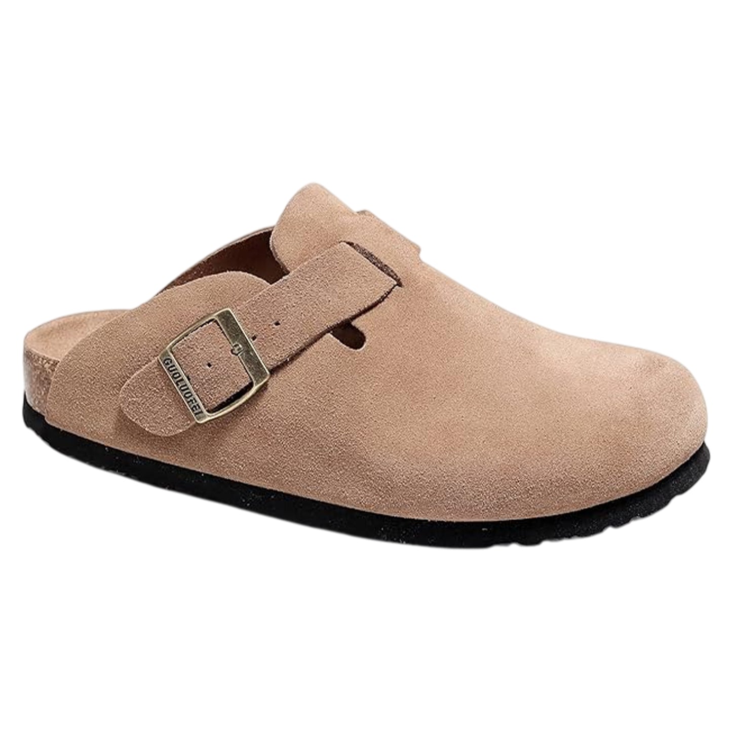 Dark Taupe - Front - Skechers Mens Suede Flat Mule Slippers