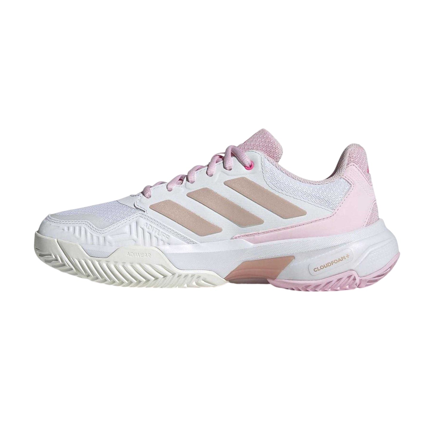 White-Metallic-Pink - Side - Adidas Womens-Ladies Courtjam Control 3 Tennis Shoes