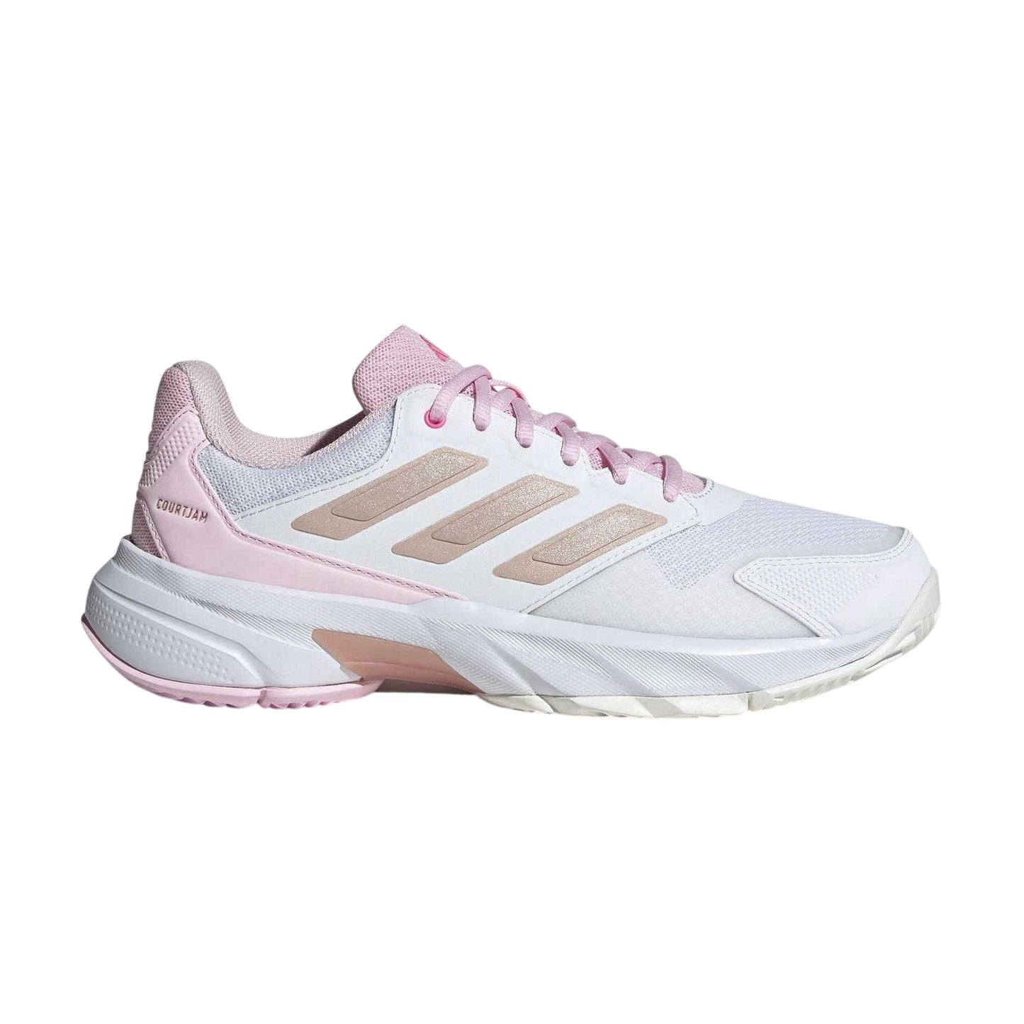 White-Metallic-Pink - Lifestyle - Adidas Womens-Ladies Courtjam Control 3 Tennis Shoes