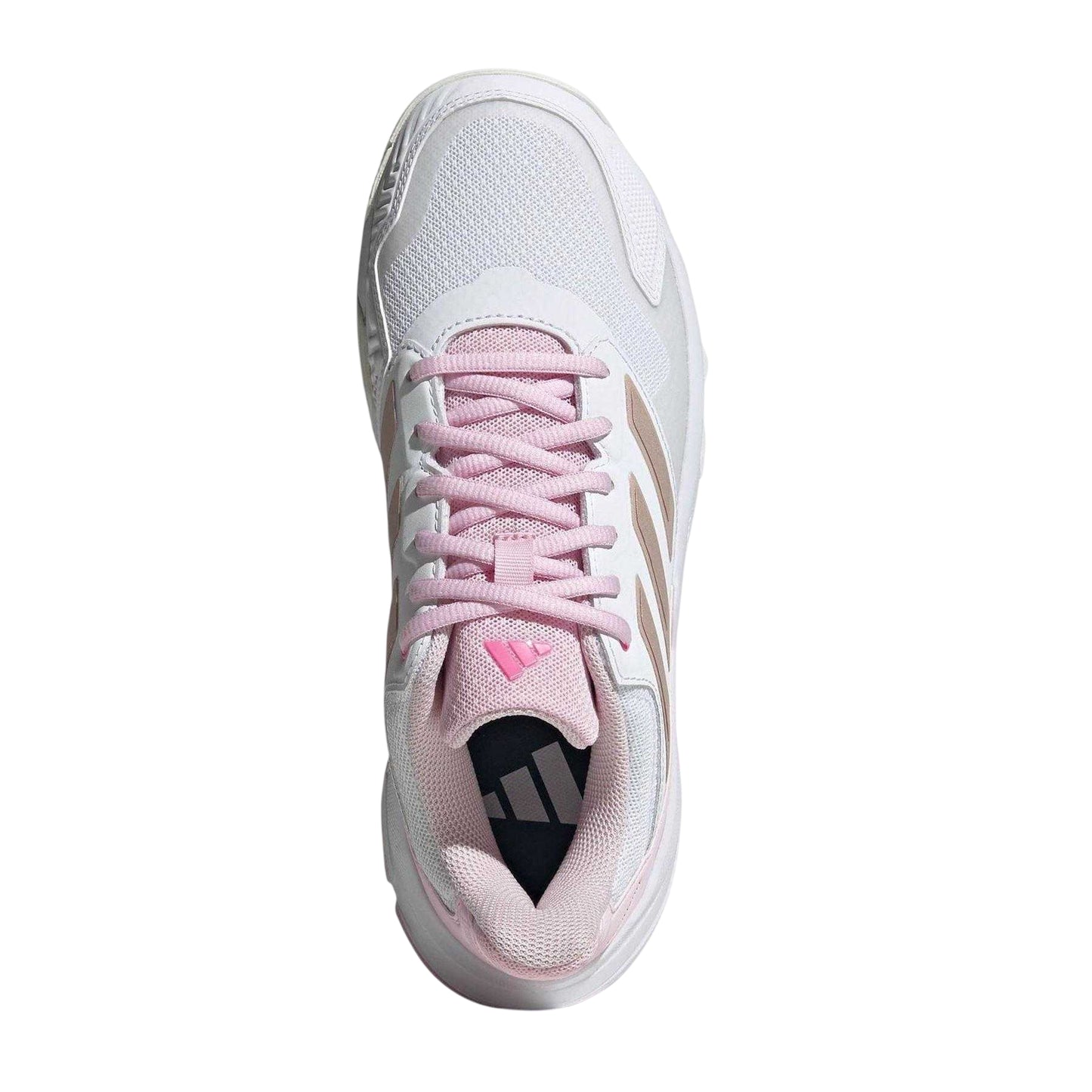 White-Metallic-Pink - Pack Shot - Adidas Womens-Ladies Courtjam Control 3 Tennis Shoes