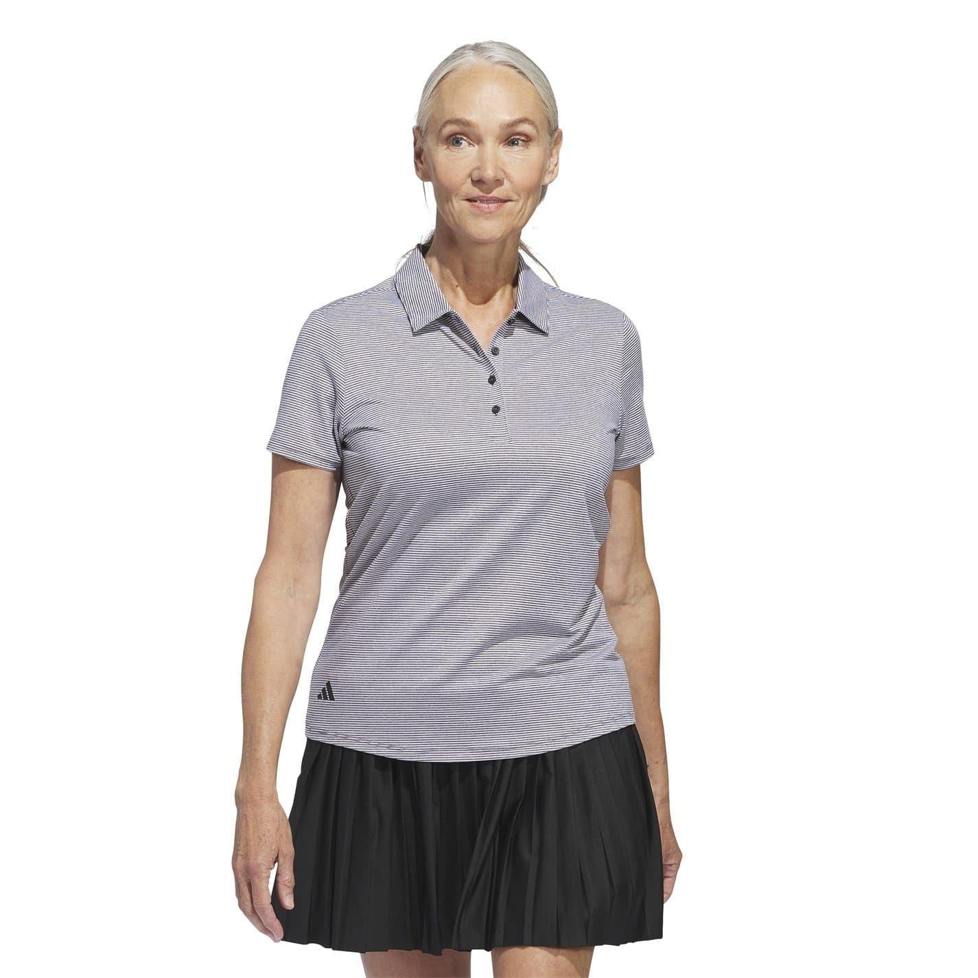 Black-Grey - Side - Adidas Womens-Ladies Ottoman Polo Shirt