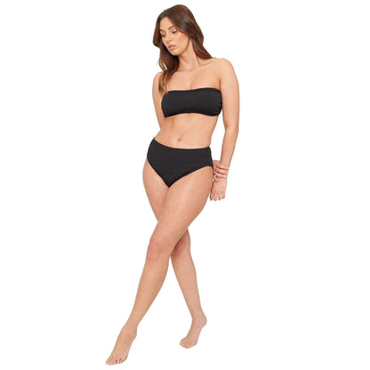 Black - Lifestyle - Be You Womens-Ladies Textured Bandeau Bikini Top