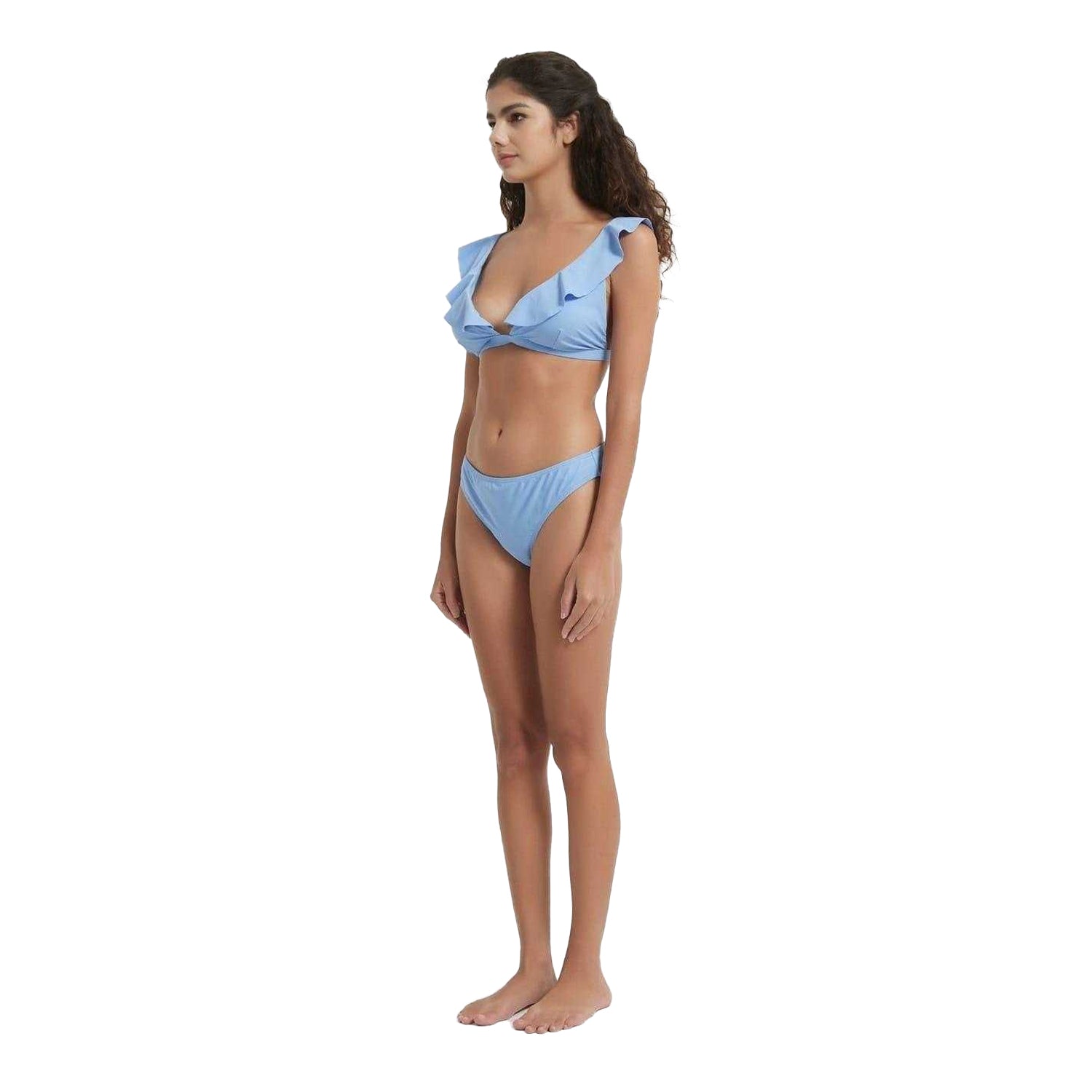 Blue - Lifestyle - Be You Womens-Ladies Frill Bikini Top