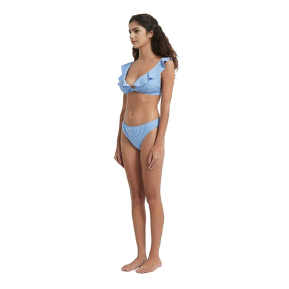Blue - Lifestyle - Be You Womens-Ladies Frill Bikini Top