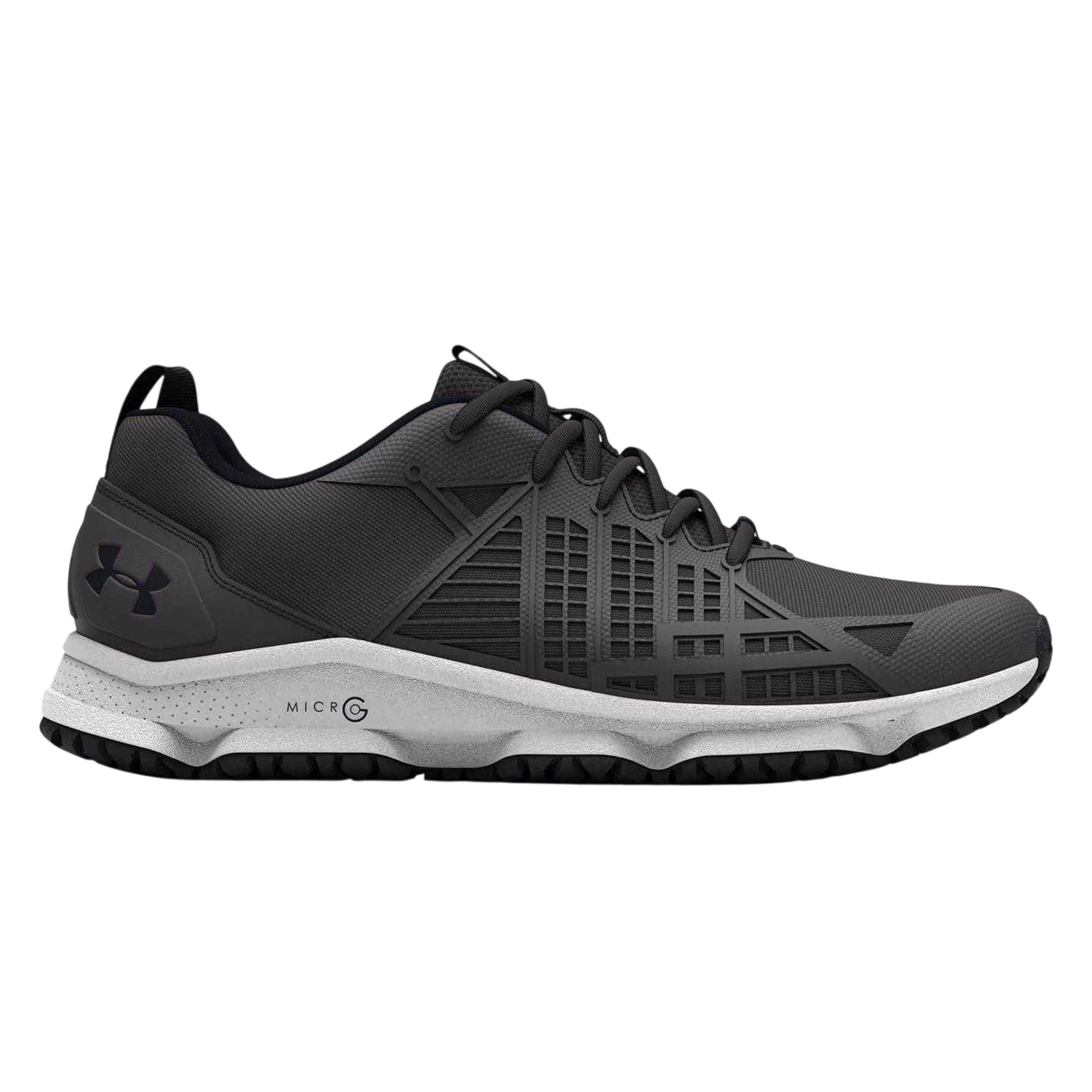 Grey - Side - Under Armour Womens-Ladies Micro G Strikefast Lace Up Trainers