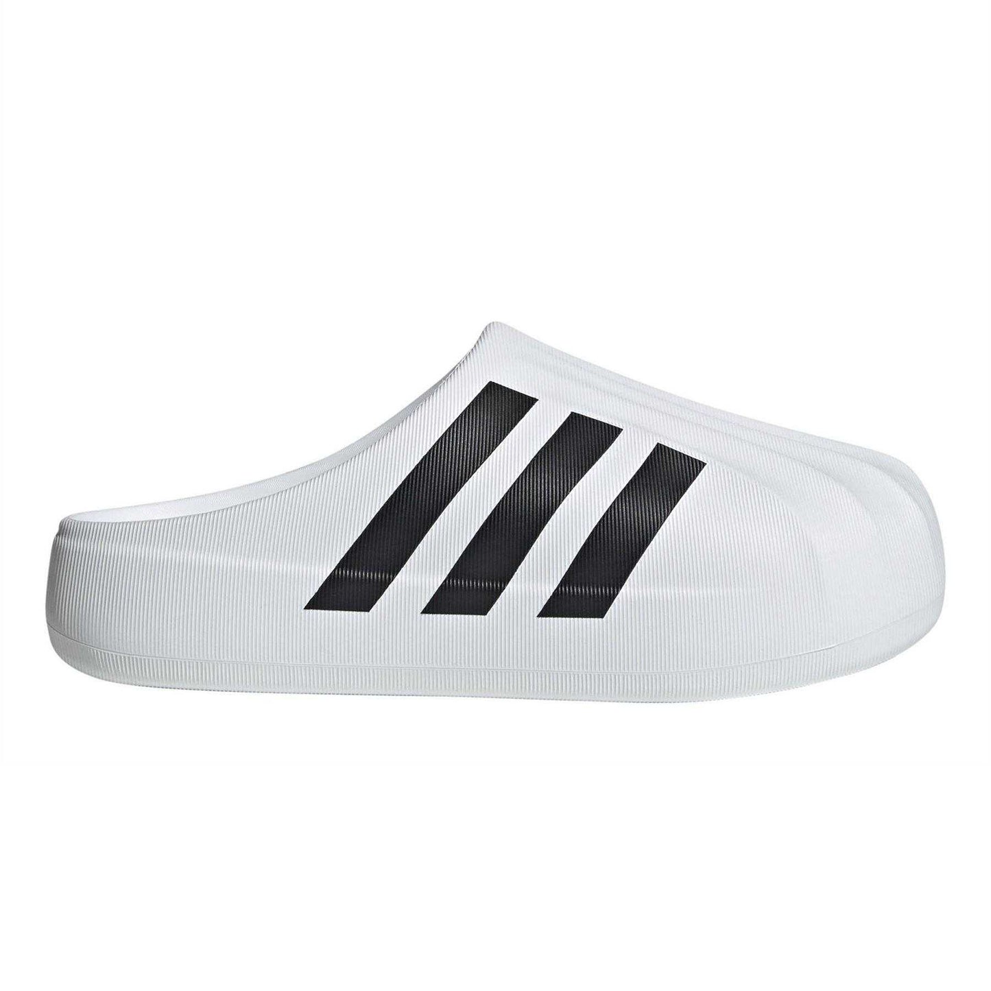 White - Lifestyle - Adidas Childrens-Kids 3 Stripes Backless Mule Slippers