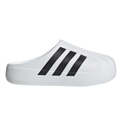 White - Lifestyle - Adidas Childrens-Kids 3 Stripes Backless Mule Slippers