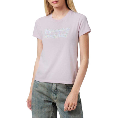 Pink - Side - Levis Womens-Ladies Graphic Print T-Shirt