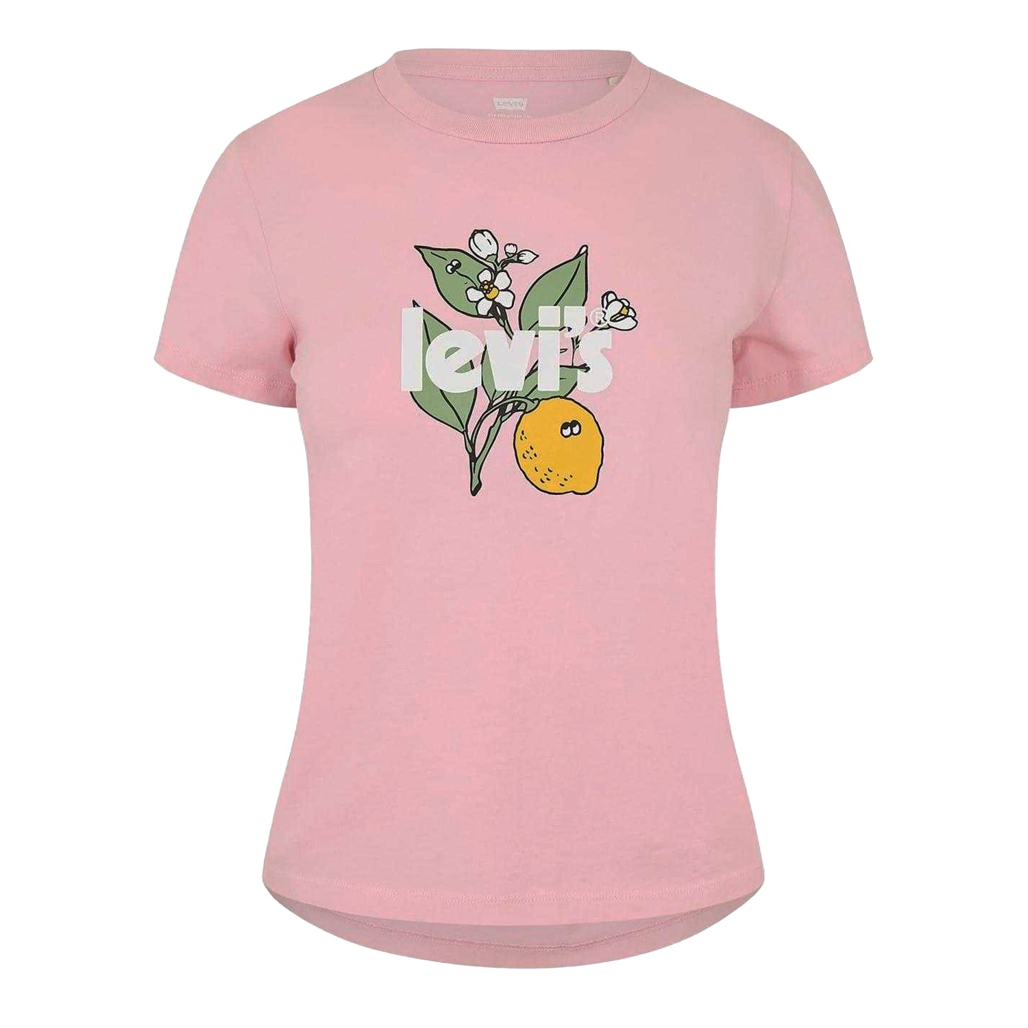 Lemon Pink-Rose Pink - Side - Levis Womens-Ladies Graphic Print T-Shirt