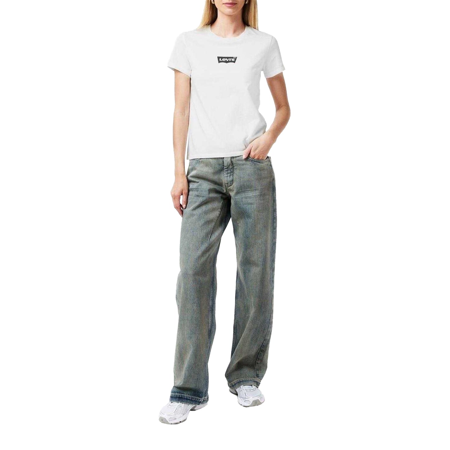 White - Lifestyle - Levis Womens-Ladies Graphic Print T-Shirt