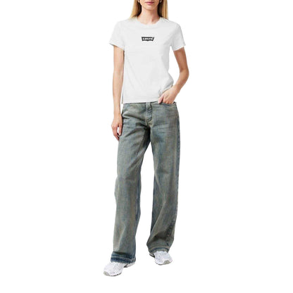 White - Lifestyle - Levis Womens-Ladies Graphic Print T-Shirt