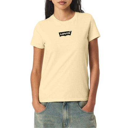 Butter Yellow - Side - Levis Womens-Ladies Graphic Print T-Shirt