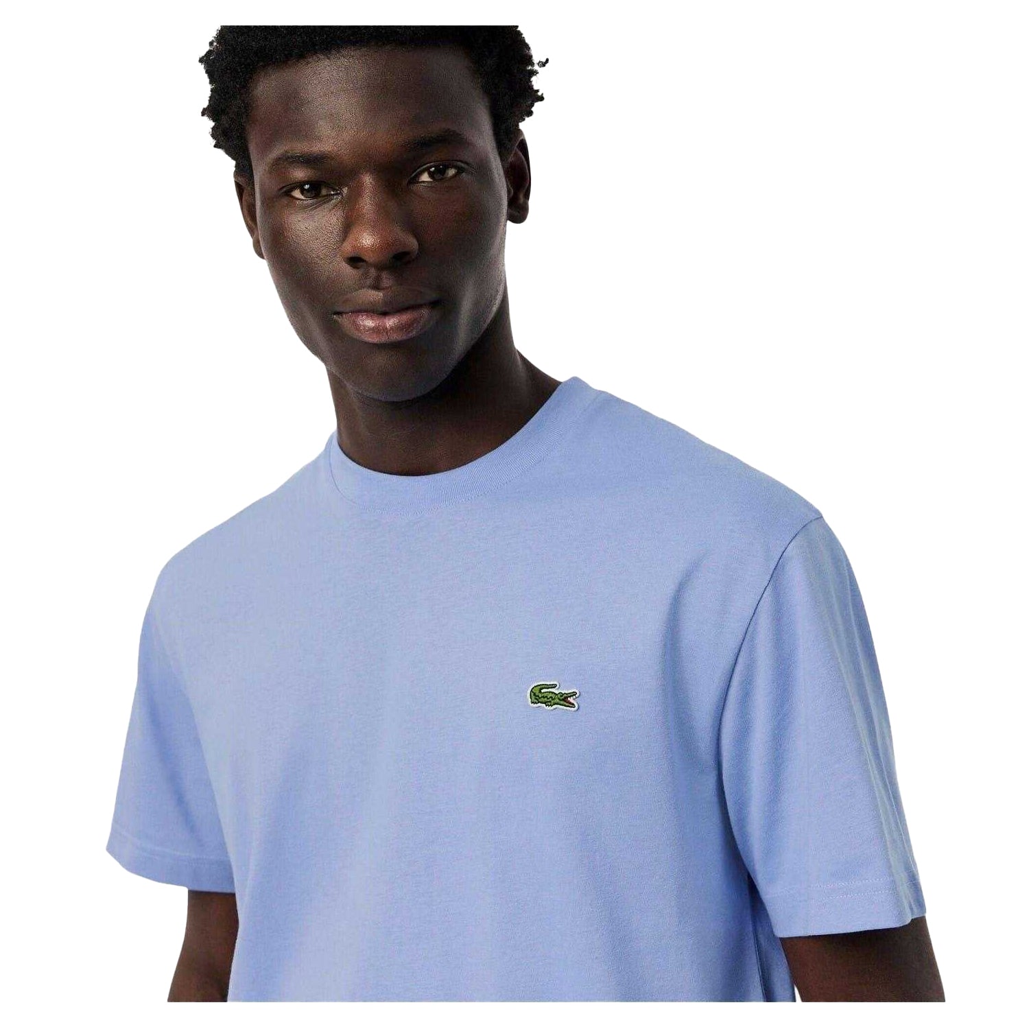 Delft Blue - Side - Lacoste Mens Embroidered Logo T-Shirt