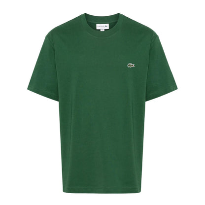 Green - Front - Lacoste Mens Embroidered Logo T-Shirt