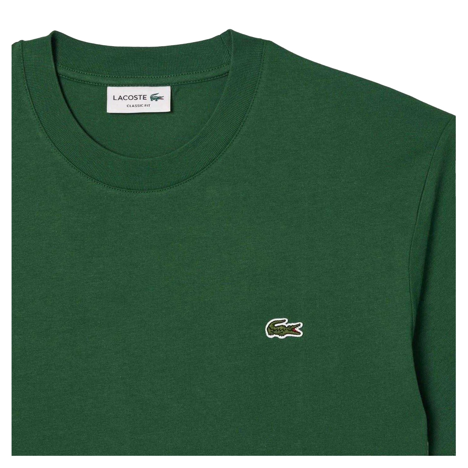 Green - Side - Lacoste Mens Embroidered Logo T-Shirt