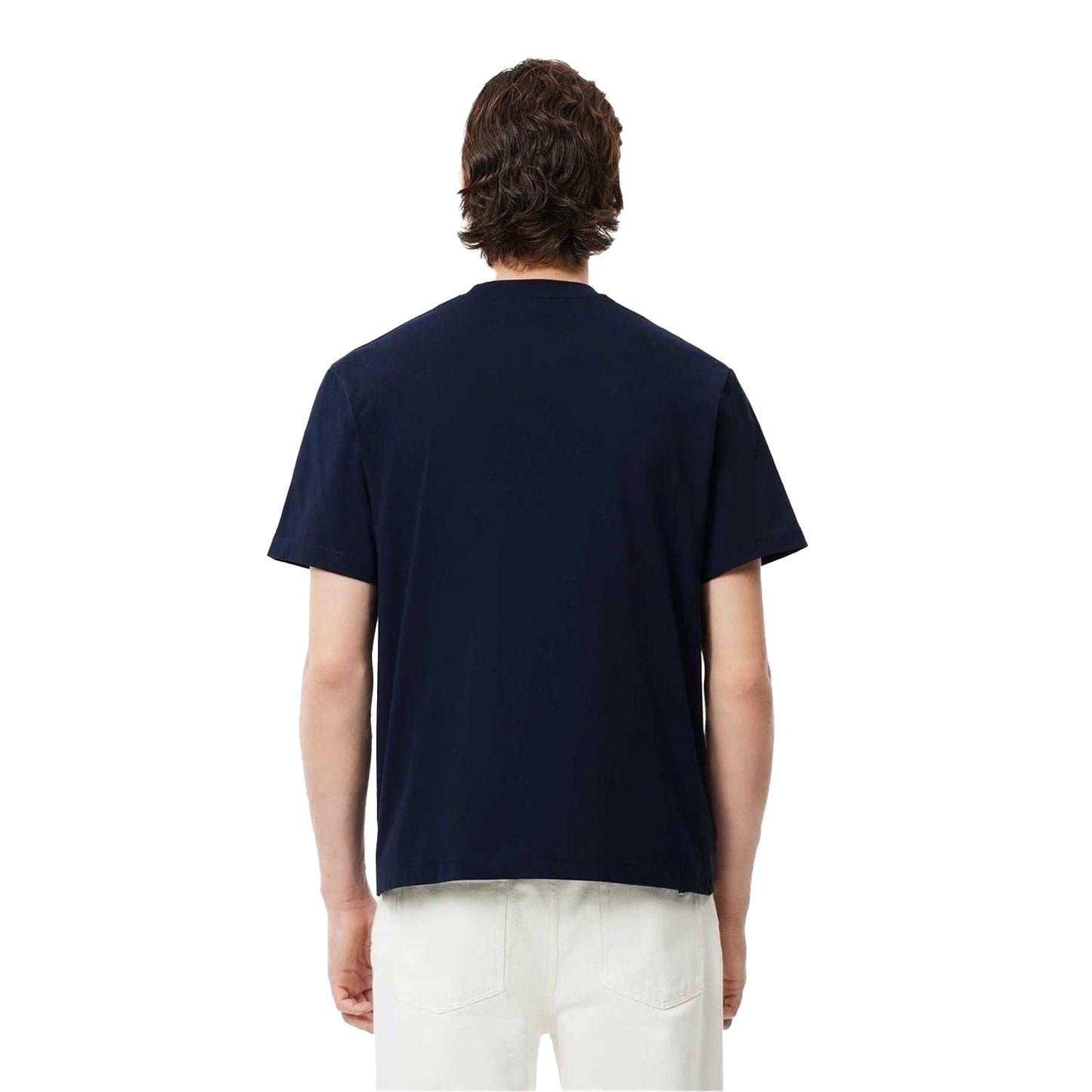 Navy - Back - Lacoste Mens Embroidered Logo T-Shirt
