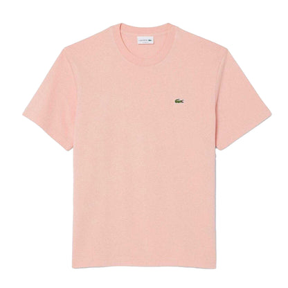 Pink - Front - Lacoste Mens Embroidered Logo T-Shirt