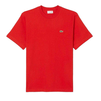 Red - Front - Lacoste Mens Embroidered Logo T-Shirt