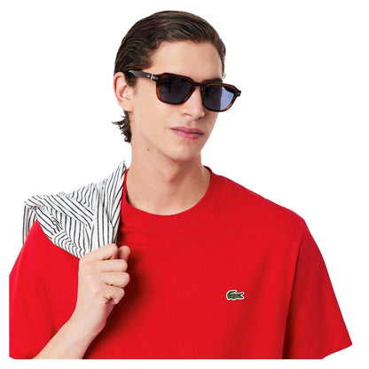 Red - Side - Lacoste Mens Embroidered Logo T-Shirt