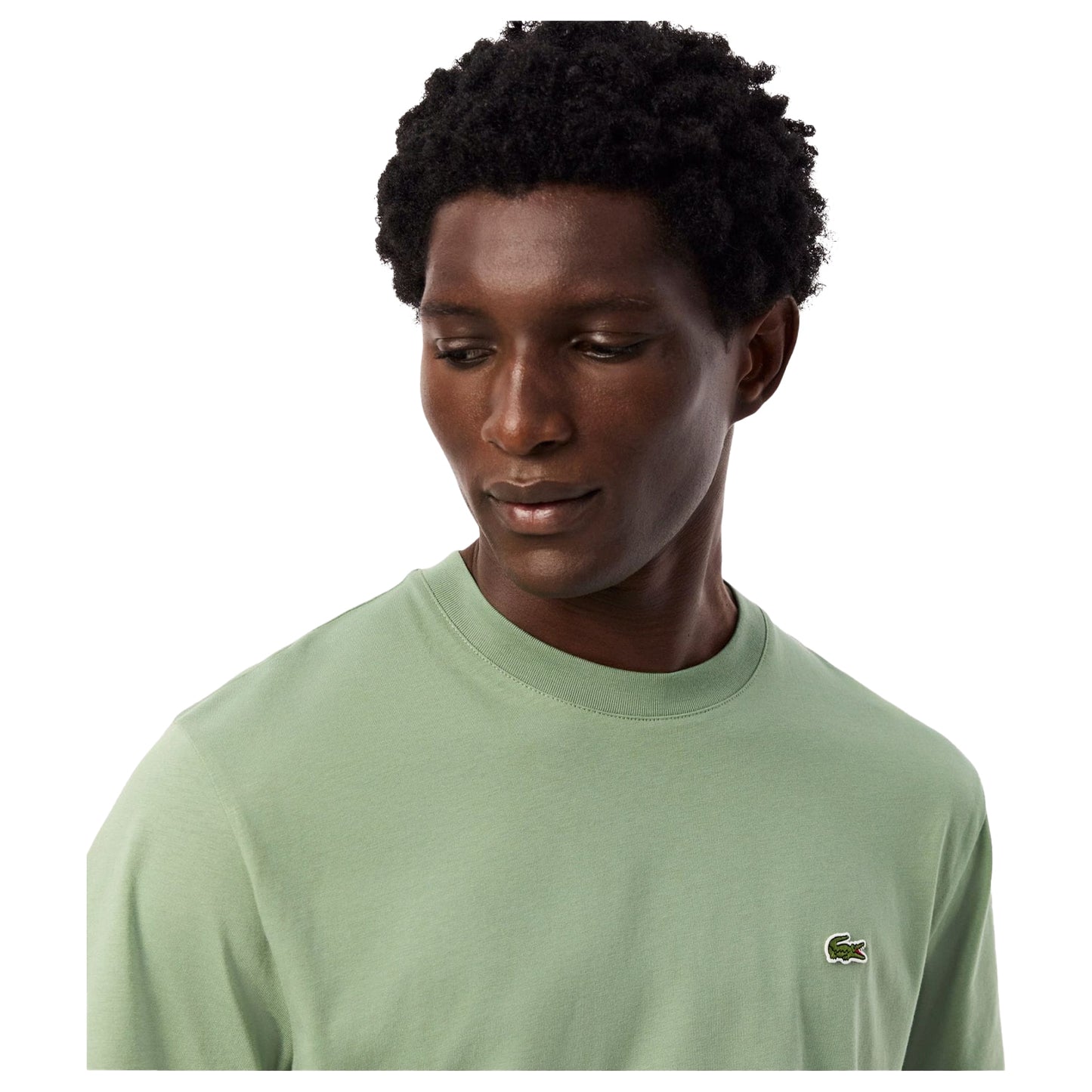 Thyme Green - Side - Lacoste Mens Embroidered Logo T-Shirt