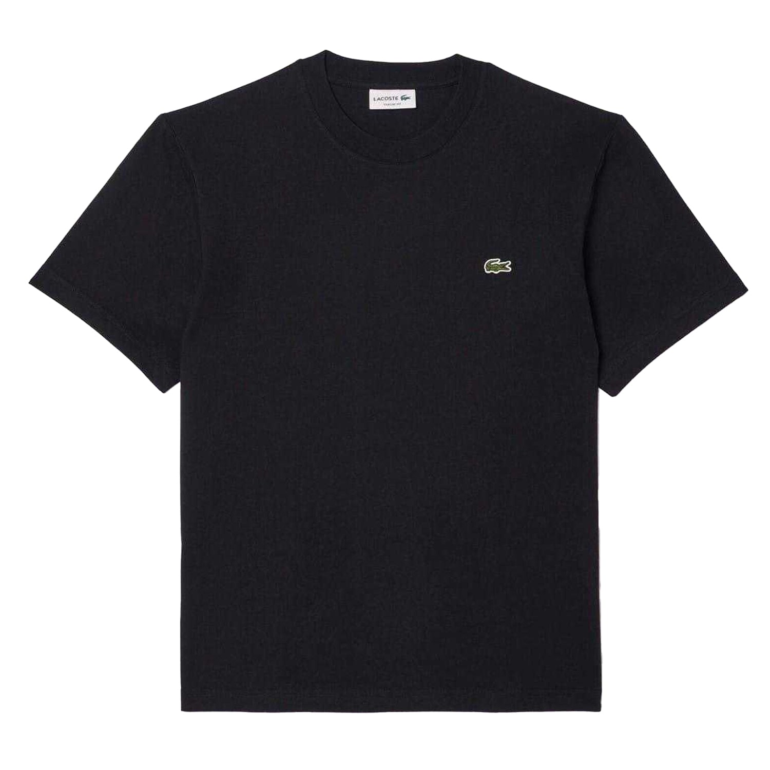 Black - Front - Lacoste Mens Embroidered Logo T-Shirt